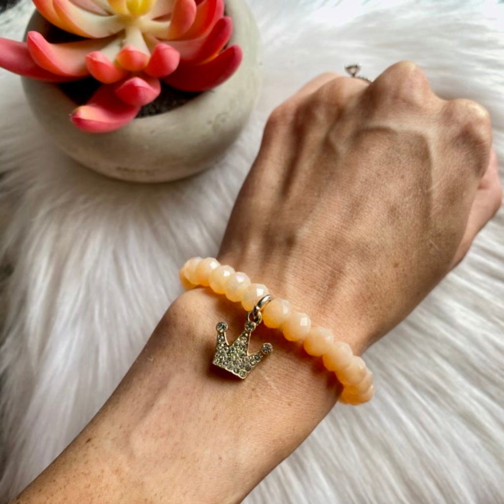 Crown Blush Beaded Bracelet