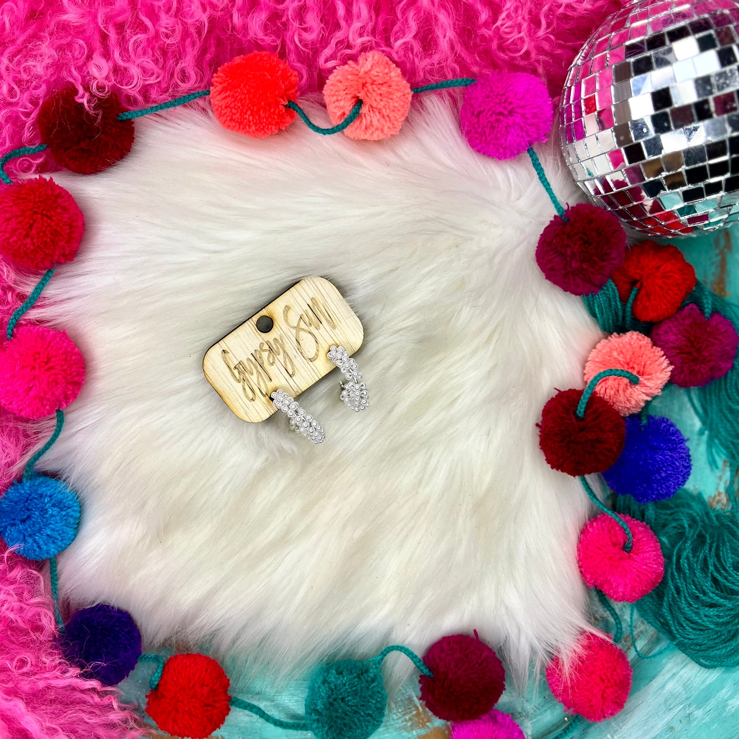 Silver & Pearl Small Hoop Earrings