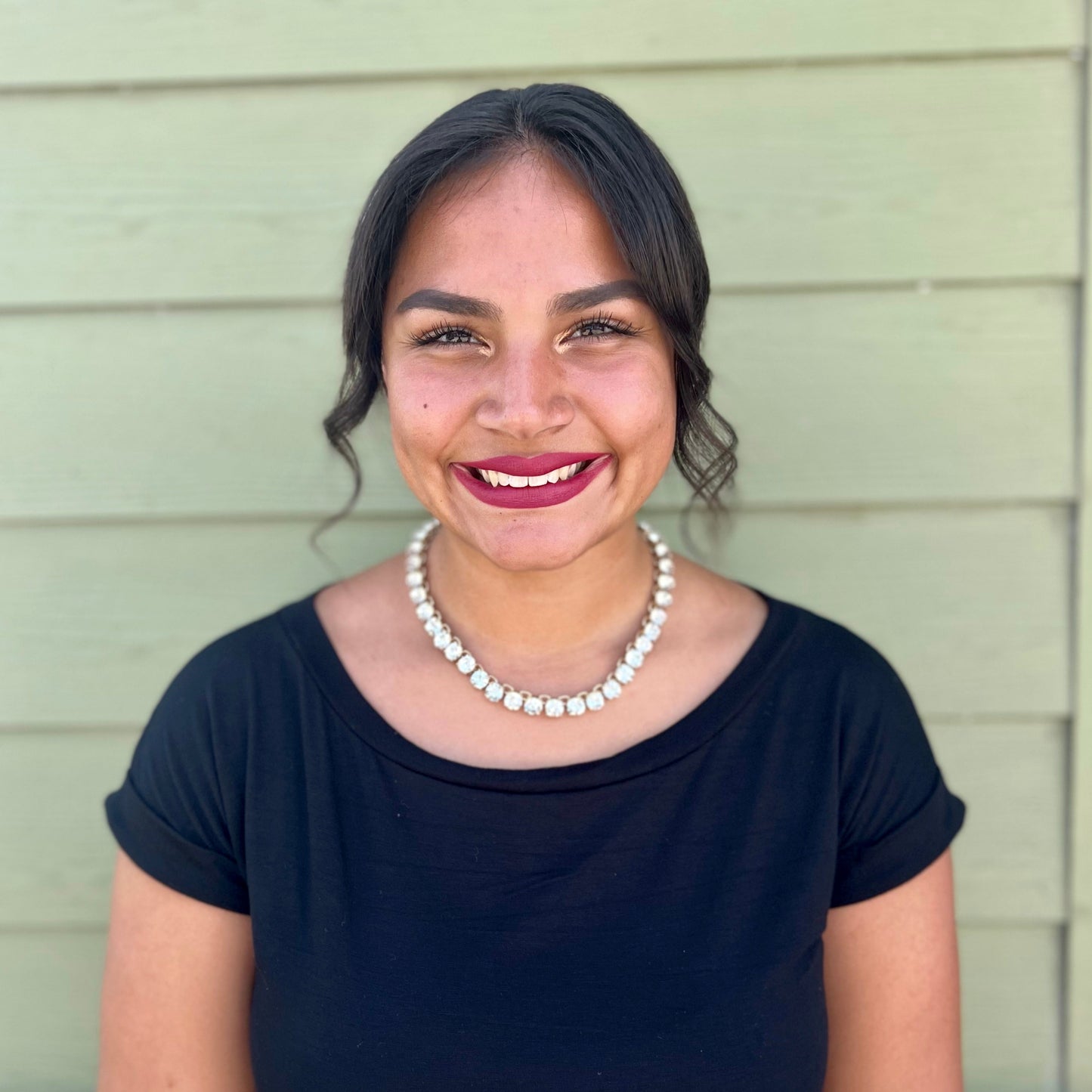 Gold & Clear Crystal Spaced Necklace