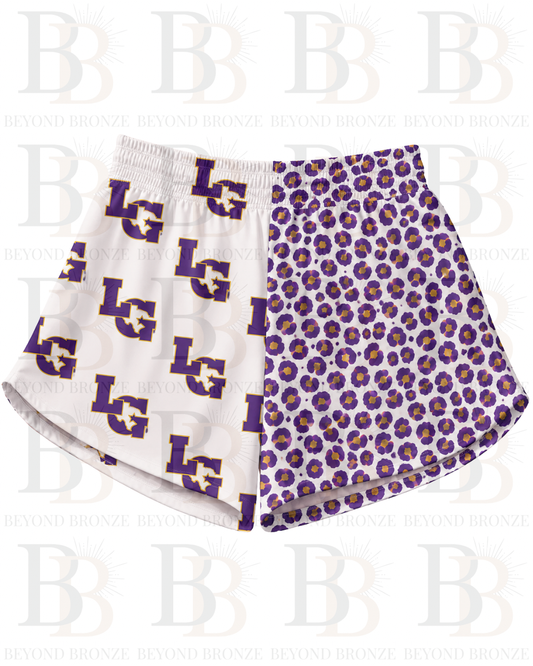 Stadium Lights Shorts - Purple Leopard
