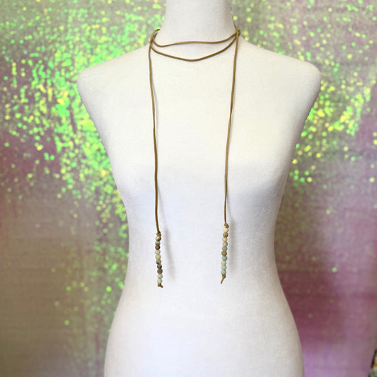 Taupe Wrap Long Necklace