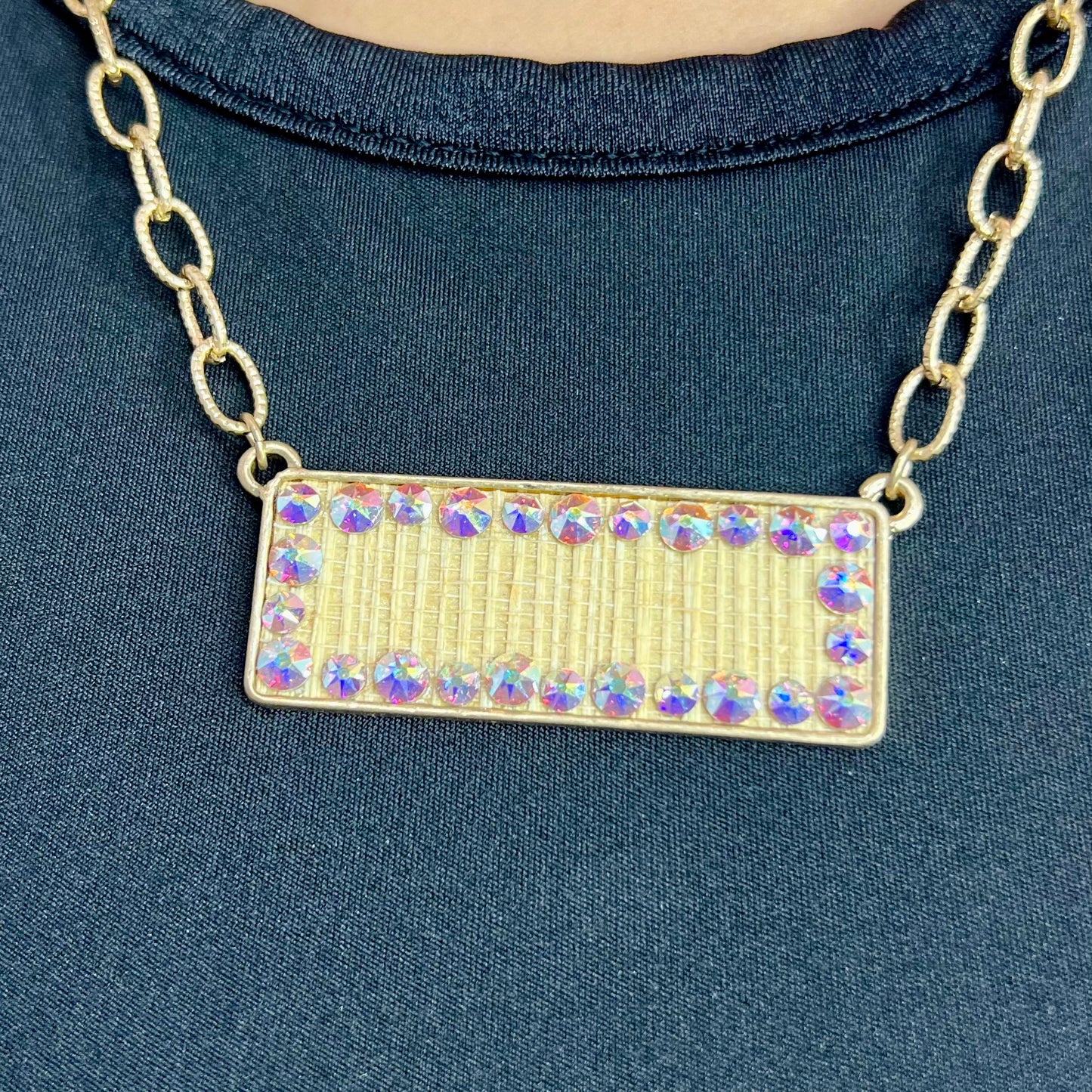 Pink Panache Neutral Bar Necklace