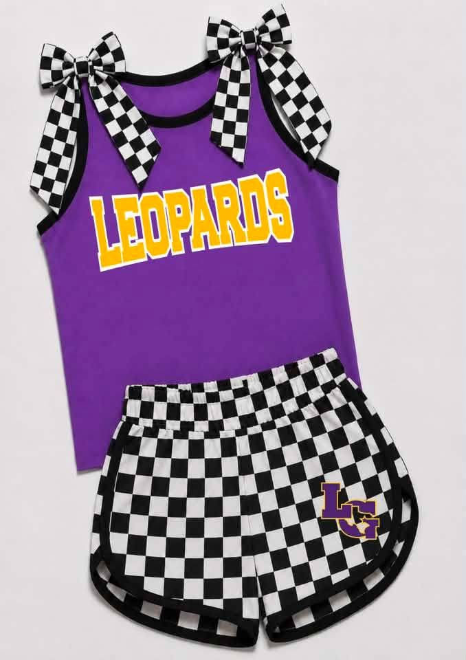 Varsity Checkered Bow Set (Youth Only)