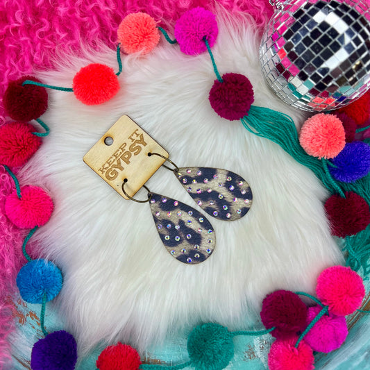 Leopard AB Teardrop Earrings