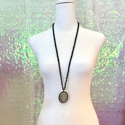 Black Beaded & AB Necklace
