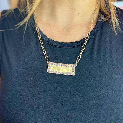 Pink Panache Neutral Bar Necklace