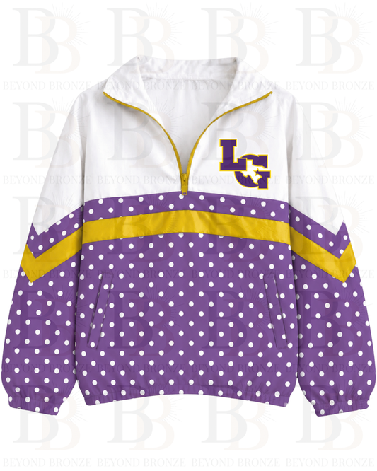 Polka Dot Windbreaker Pullover