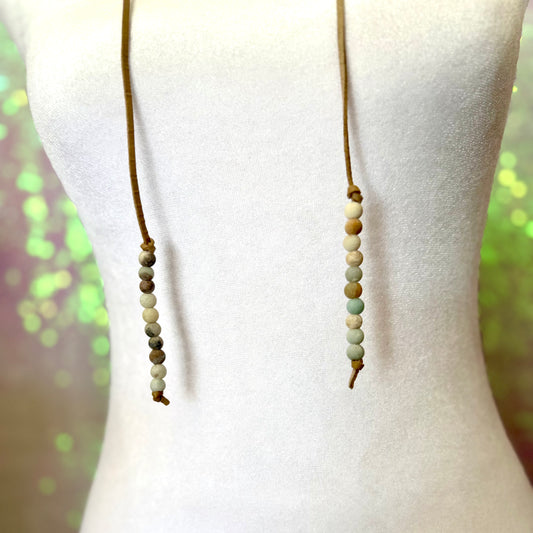 Taupe Wrap Long Necklace