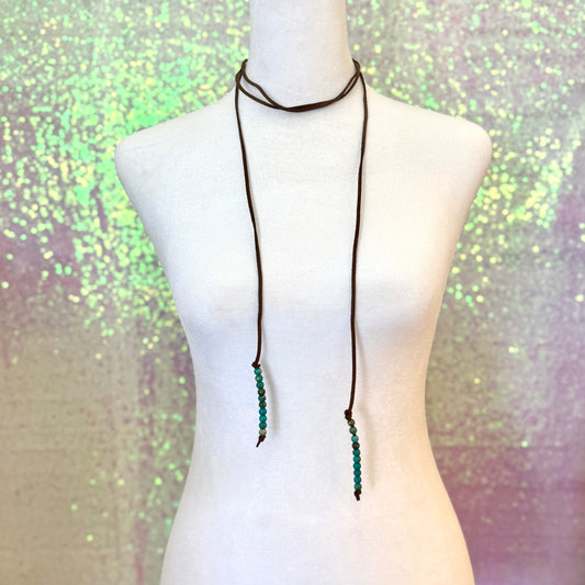 Brown Wrap Long Necklace