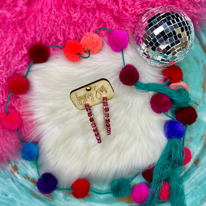 Large Fuchsia Hoop Earrings