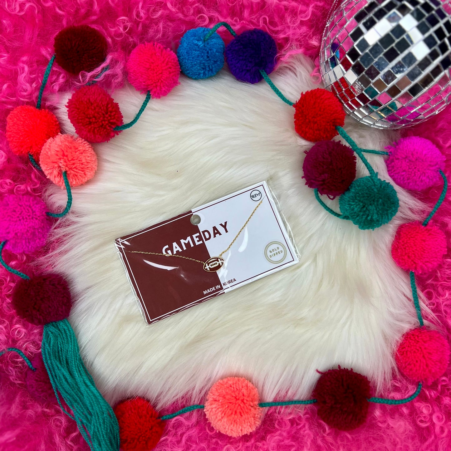 Gold Dipped Football Necklace