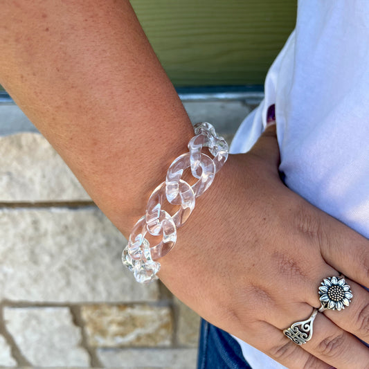 Clear Acrylic Chain Bracelet