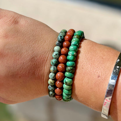 Golden Sandstone Bead Bracelet
