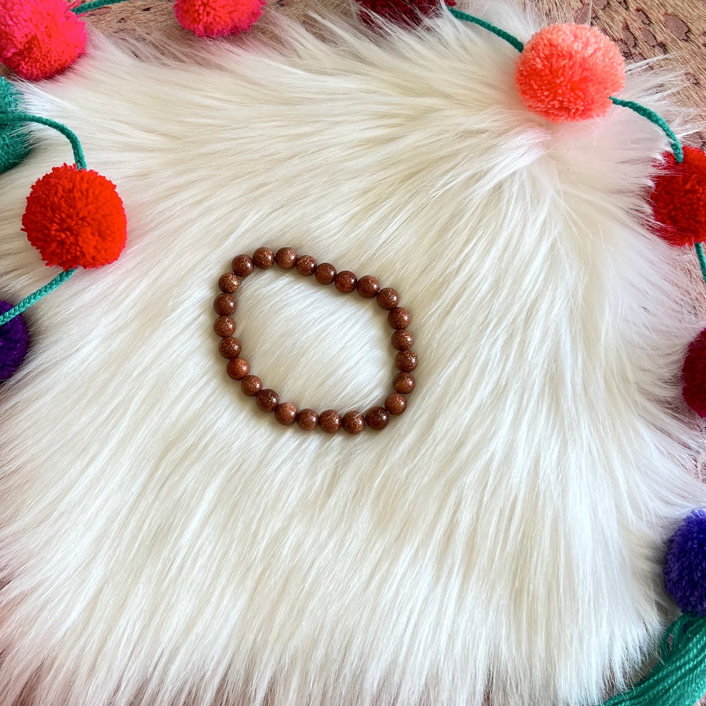 Golden Sandstone Bead Bracelet