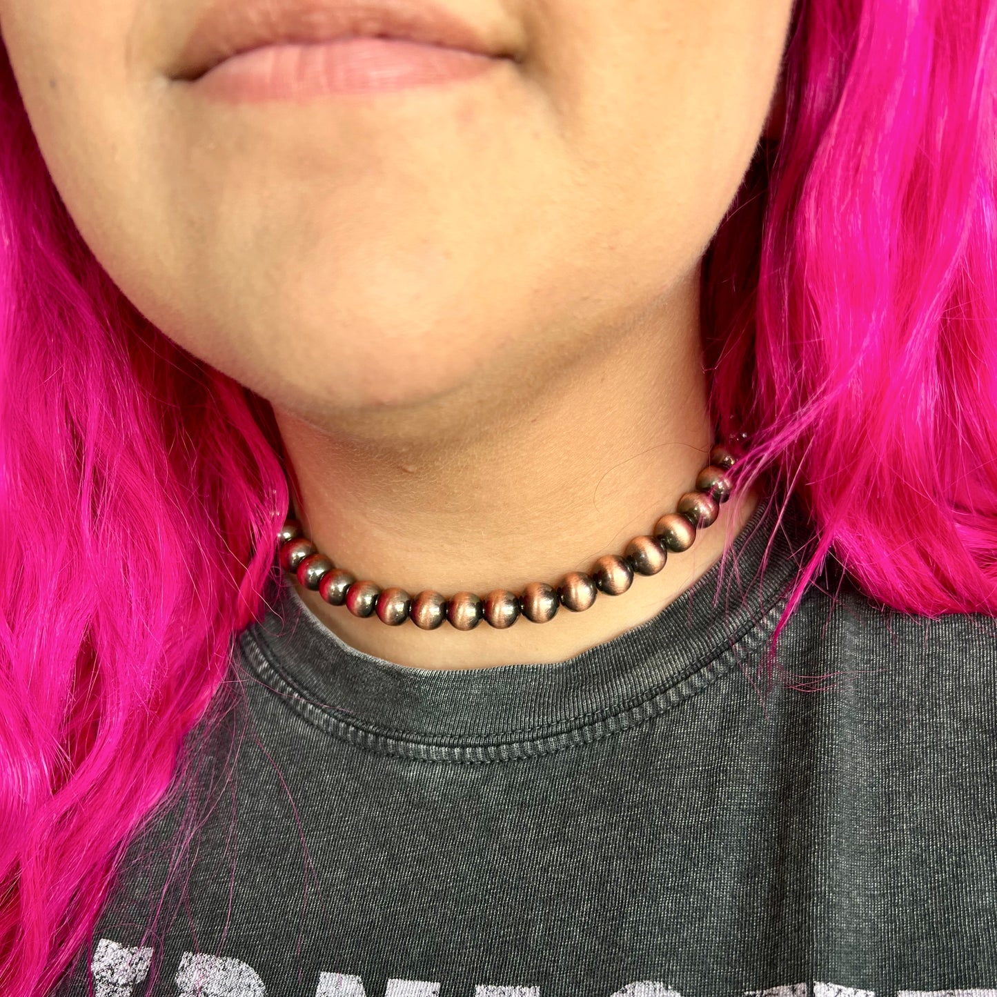 Faux Copper Navajo Pearl Choker