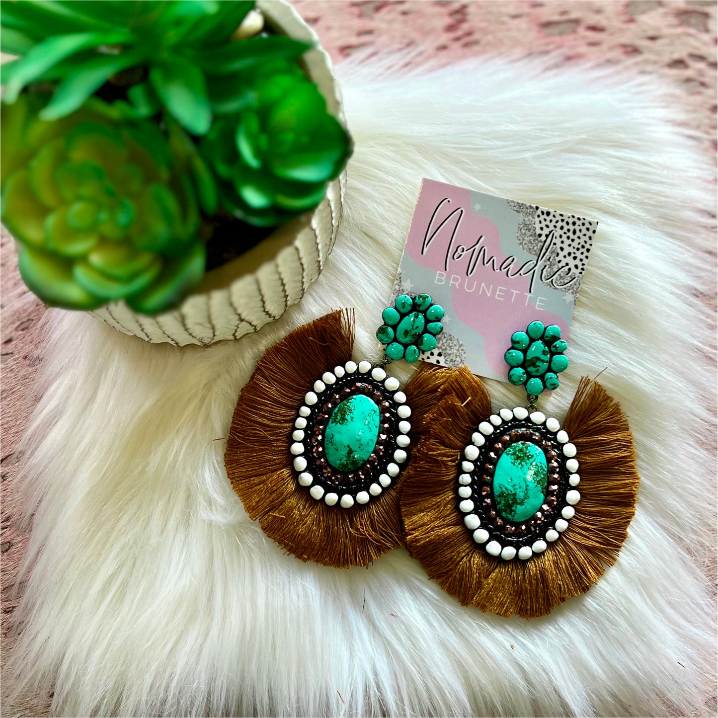 Marle Concho Mustard Earrings